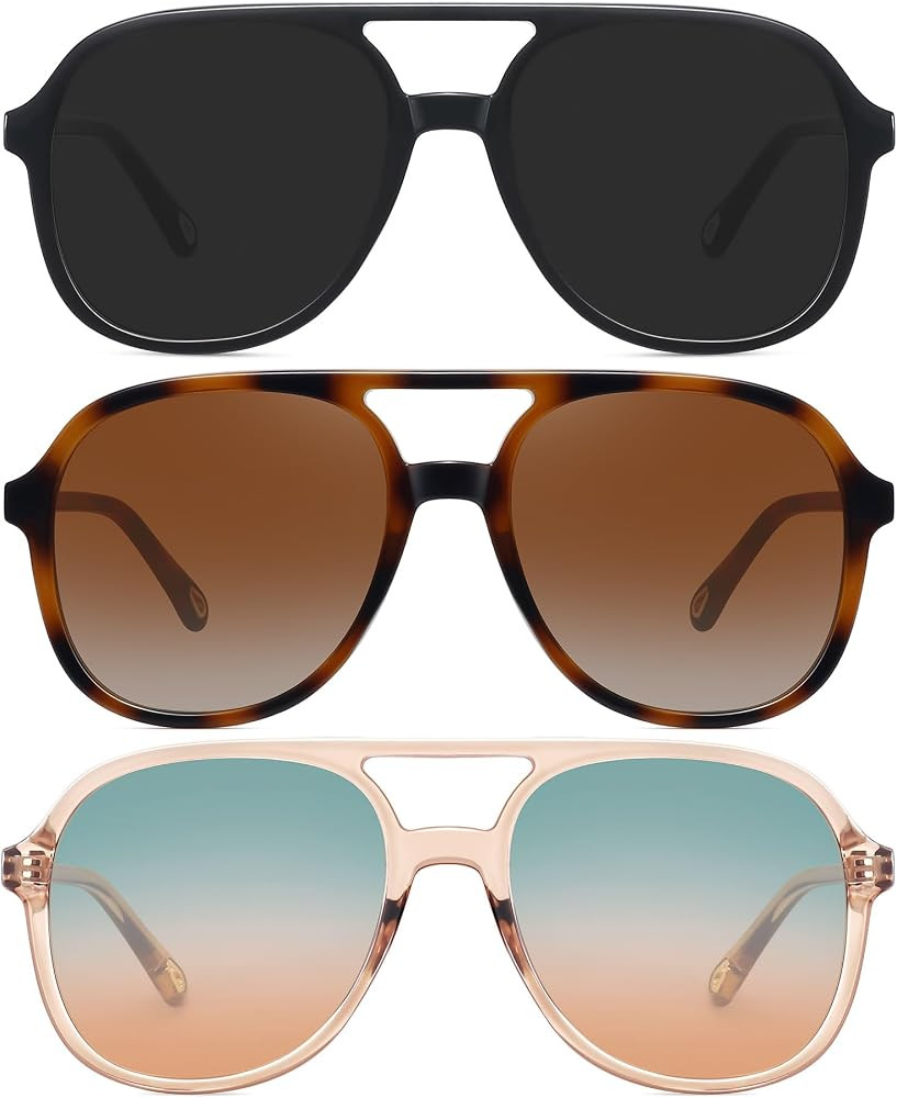 MEETSUN Retro Oversized Aviator Sunglasses for Women Men Trendy Square Aviators 70s Vintage Sun G... | Amazon (US)