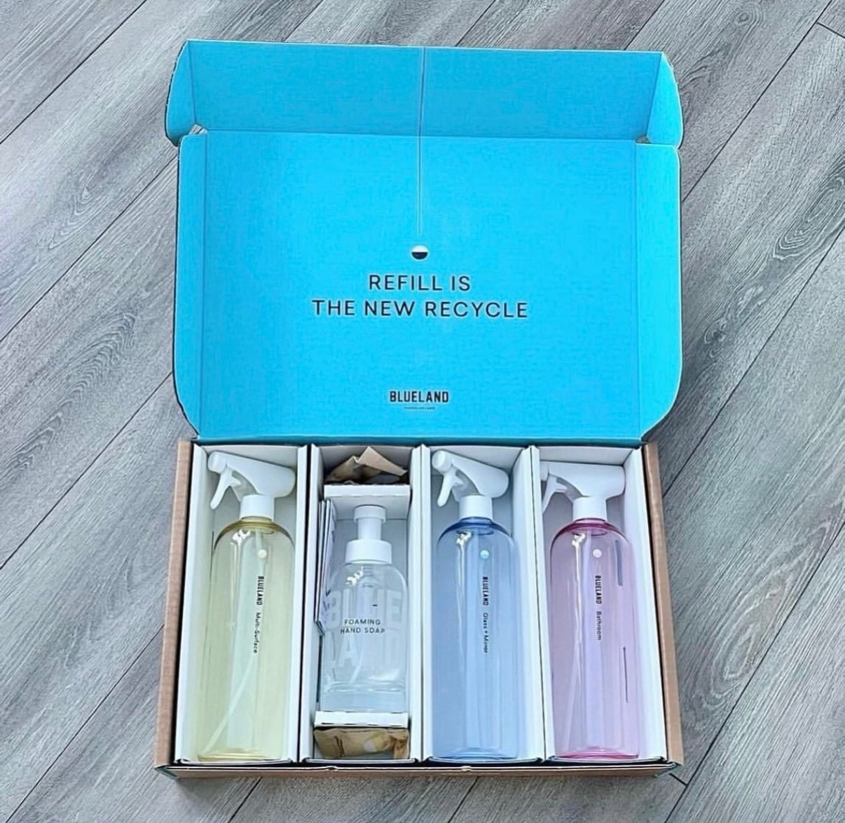 Going eco has never been easier! Im a huge fan of @blueland products and I use their products daily. The clean essentials kit is a great place to start if you’re looking for eco friendly household products. 

Clean Essentials Kit
$46.00
What’s Included In Your First Order
* Foaming Hand Soap (1 Forever Bottle + 1 Refill Tablet)
* Multi-Surface Cleaner (1 Forever Bottle + 1 Refill Tablet)
* Bathroom Cleaner (1 Forever Bottle + 1 Refill Tablet)
* Glass + Mirror Cleaner (1 Forever Bottle + 1 Refill Tablet)

EARTH DAY SALE
Up to 30% off + free shipping on $50+ orders

#LTKHome #LTKSaleAlert