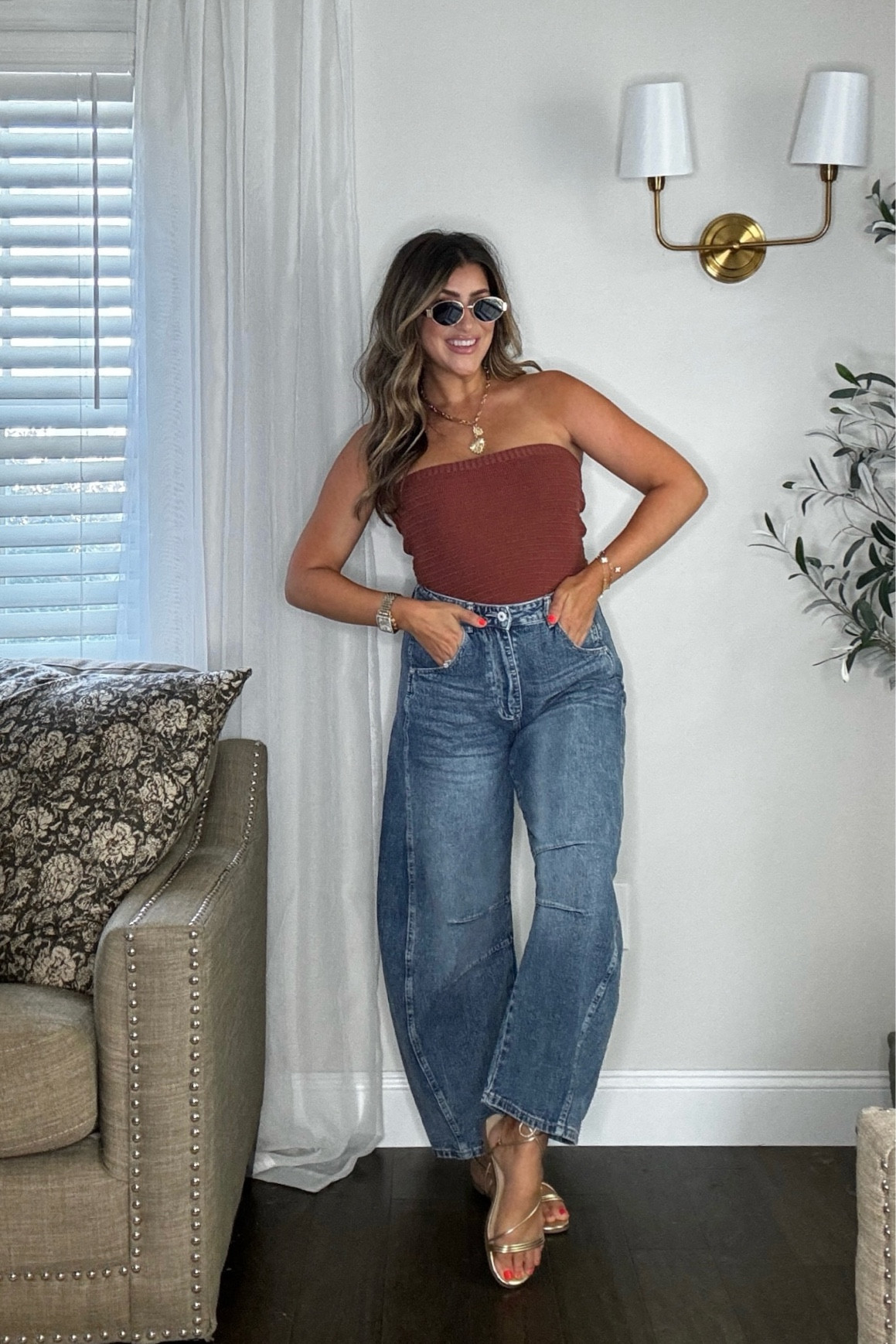 Elevated casual outfit. I’ve these jeans! Have a small & med in this top and love both! Top now just $13! Xx summer outfit, fall transition outfit 

#LTKSeasonal #LTKStyleTip #LTKFindsUnder50
