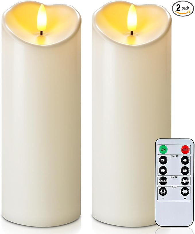 Homemory Outdoor Waterproof LED Candles, Battery Operated with Remote and Timers, Electric Fake P... | Amazon (US)