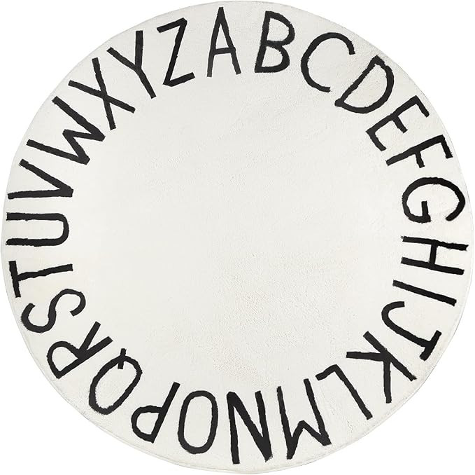 Topotdor Round Kids Play Rug Alphabet Nursery Area Rug Extra Large Soft Crawling Play Mat for Chi... | Amazon (US)