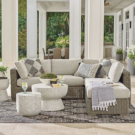 LINK IN BIO Portland Woven Outdoor Sectional Couch Dress it up or dress it down. The straightforward, linear design of Portland is thoughtfully versatile, boasting a clean, to-the-floor platform and wide track arms, with a subtle angle at the back for lounge-ready sitting. All-weather wicker is tightly woven over an aluminum frame, a smart choice for big families and entertaining gurus Grab Yours Here: https://bit.ly/3V7Bxw7  #outdoorfurniture  #outdoorlife  #OutdoorLiving  #BackyardGoals  #backyardoasis  #BackyardBliss  

#LTKSpringSale #LTKSeasonal #LTKhome