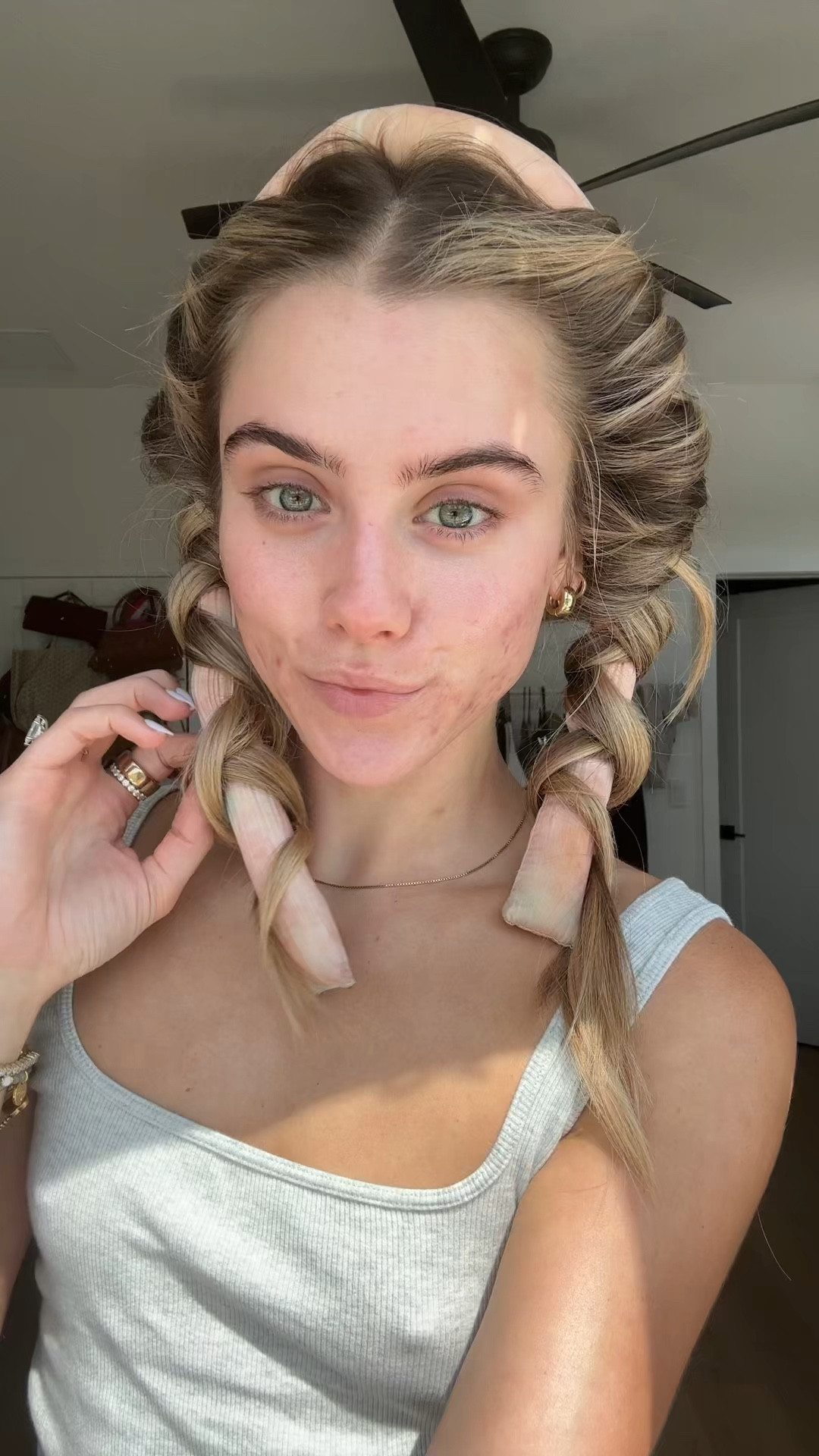 Kitsch Satin Heatless Curling Set - Heatless Hair Curlers to Sleep in - Heatless Curls Overnight - Heatless Curling Rod - No Heat Curls Overnight - Overnight Blowout Rods - Soft Hair Rollers. My greatest hair hack has got to be sleeping in a hair ribbon. This is what gives me my heatless hair curls. These curls are always bouncy, voluminous, shiny, and perfection that require absolutely zero heat, saving my hair on necessary, heat damage while still getting those desirable curls. I have lots of tutorials on how I put them in my hair saved my TikTok and Instagram @sloanevosen. TUTORIAL: https://www.tiktok.com/t/ZP8Y6b72q/ #hair #heatlesscurls #heatlesshair #heatlesswaves #hairstyles #hairhack #hairhealth #heatlesshairstyles #hairroutine #hairribbon #heatlesshaircurler 

#LTKFindsUnder50 #LTKBeauty #LTKSaleAlert