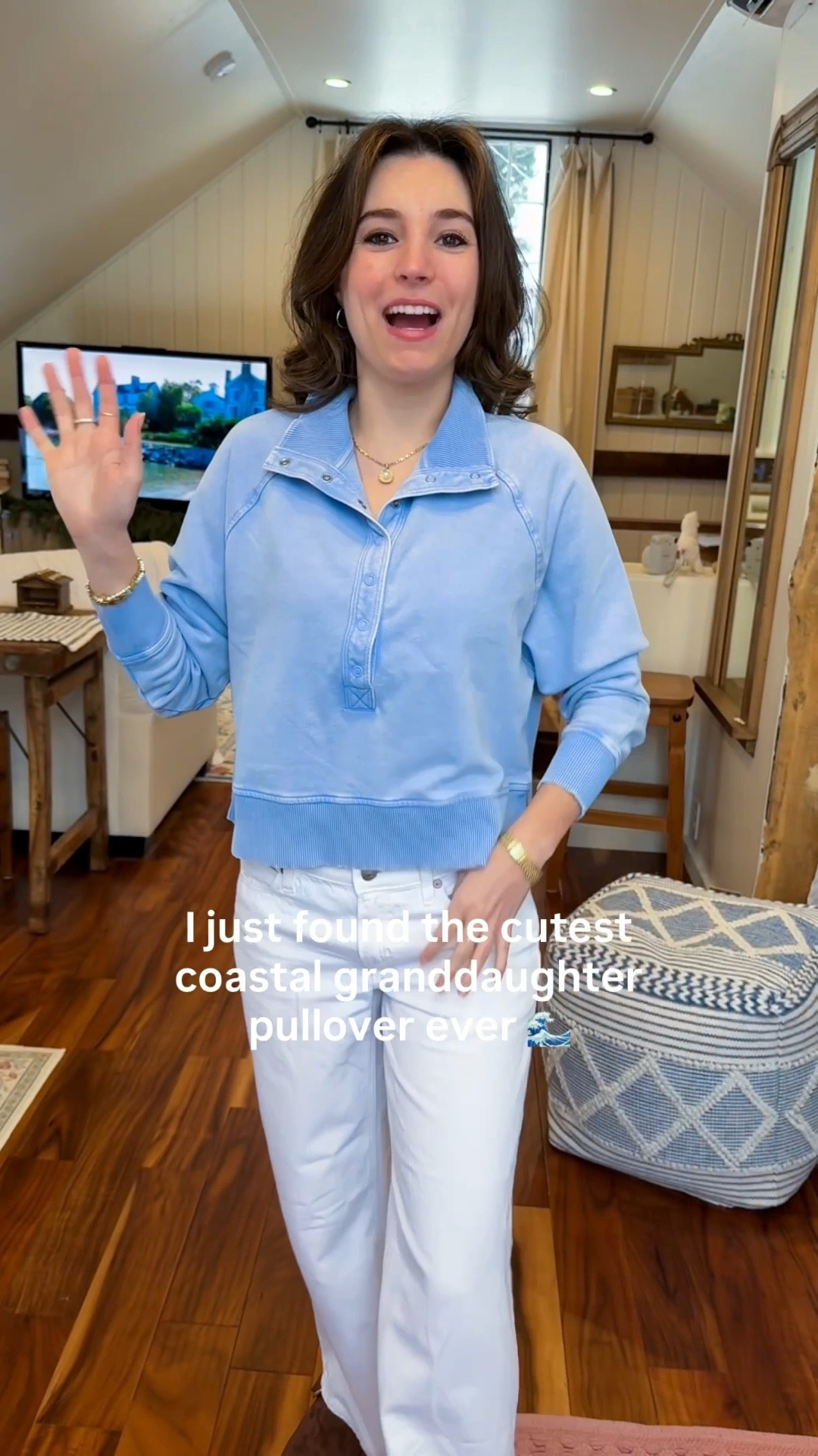 The cutest coastal grandmother pullover ever! 🥹🤍🌊 wearing XS! 🤍  Also wearing 25 short in the jeans (I am 5 foot 3!) 

#LTKootd #LTKSeasonal #LTKgrwm