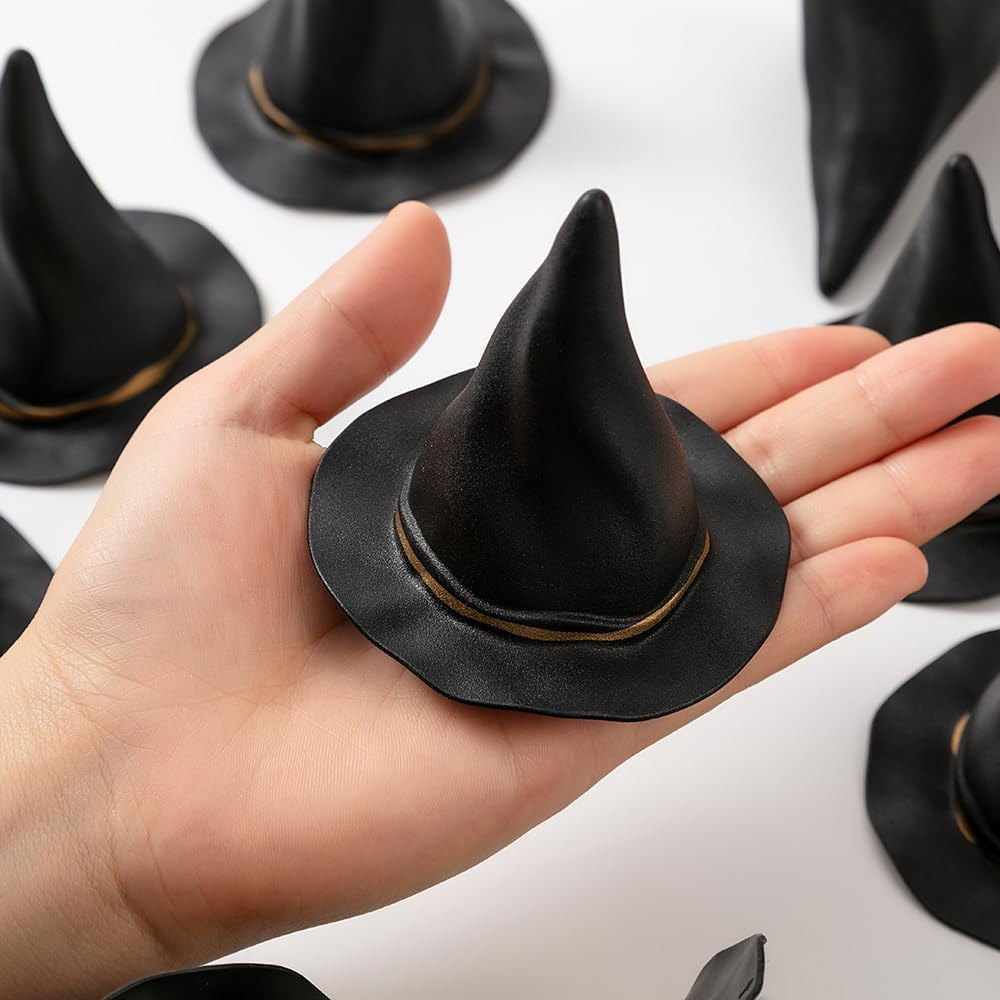 12Pcs Plastic Witch Hats Mini Halloween Witch Hats Wizard Hat for DIY Crafts Bottle Toppers Hallo... | Amazon (US)