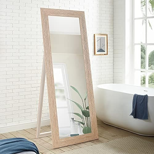 Freestanding Cheval Full Length Mirror Full Length Floor Mirror Body Mirror Faux Wood Mirrors Sta... | Amazon (US)
