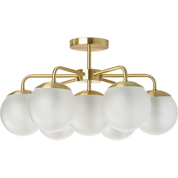 vega brushed brass flush mount lamp | CB2