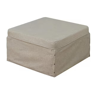 Designs4Comfort Soft Beige Fabric Folding Bed Ottoman | The Home Depot
