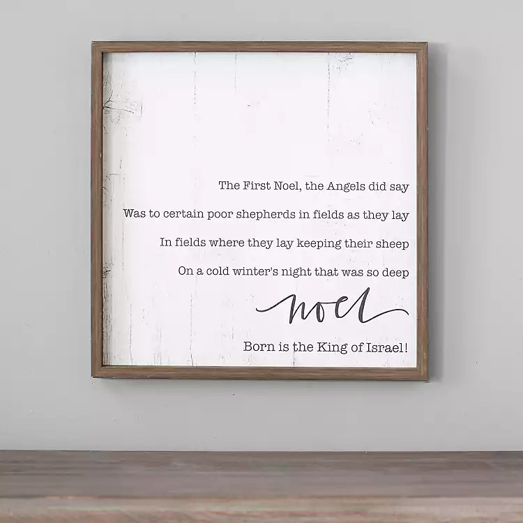 Script First Noel Framed Plaque | Kirkland's Home