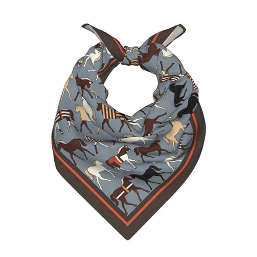 Horse Grey Brown Square Neck Scarf Bandana Women Silk Satin Headscarf | Amazon (US)