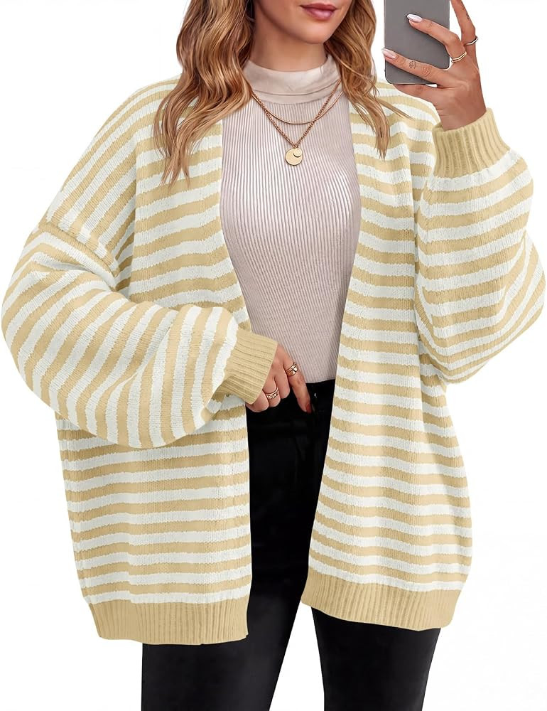 Saodimallsu Womens Oversized Open Front Cardigan Sweaters | Amazon (US)