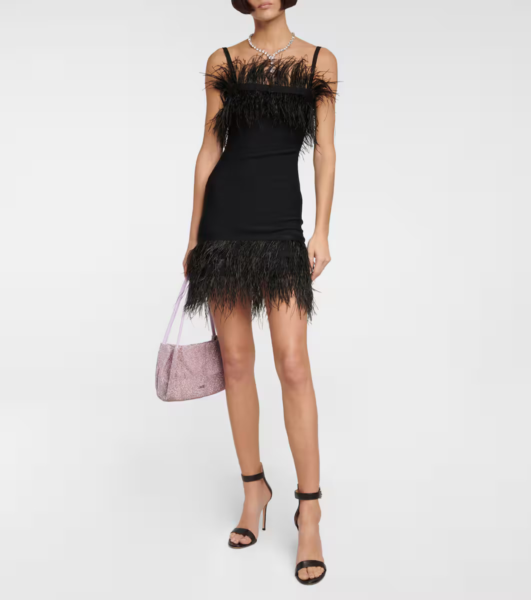 Etta feather-trimmed knit minidress | Mytheresa (US/CA)