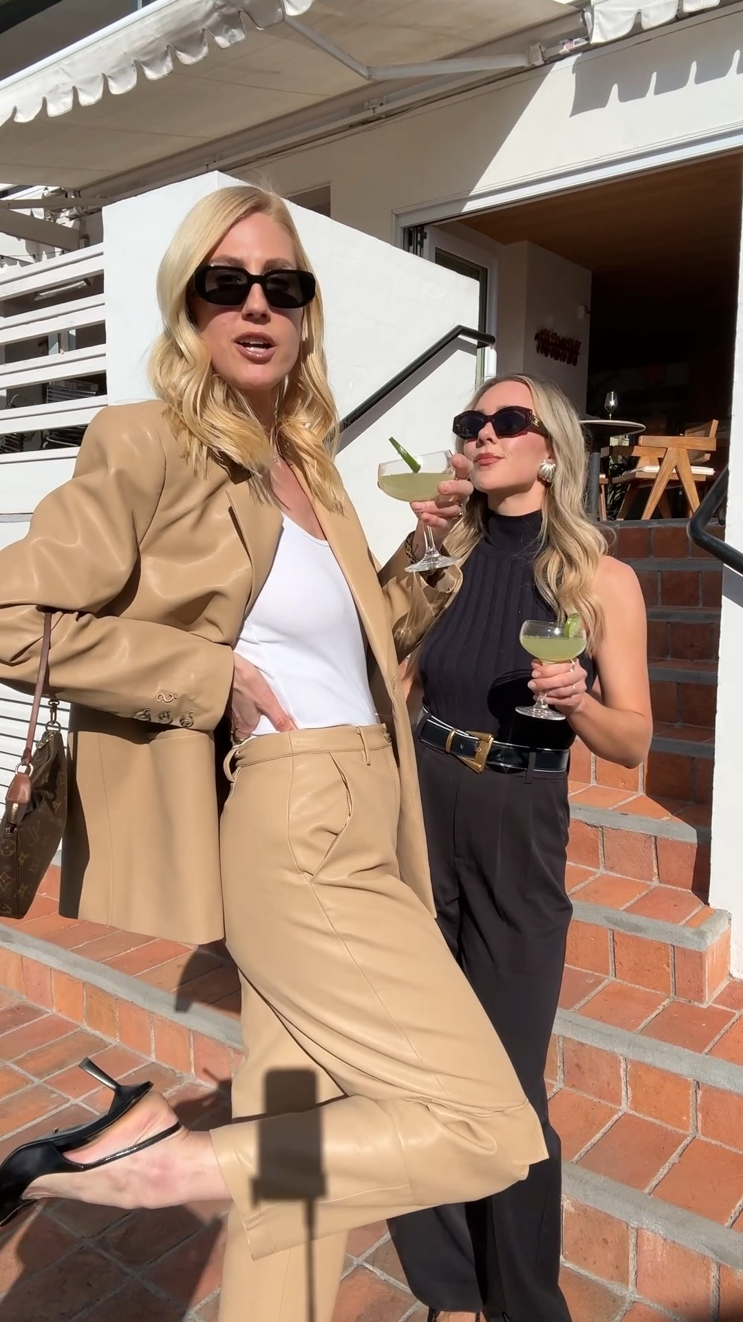 Spring chic outfit inspo 
Black high waisted trousers,
Tan suit 

#LTKVideo #LTKstyletip #LTKSeasonal