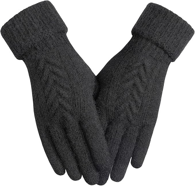 Achiou Women Winter Gloves, Touch Screen Texting Gloves, Elastic Soft Warm Knit Lined, One Size | Amazon (US)