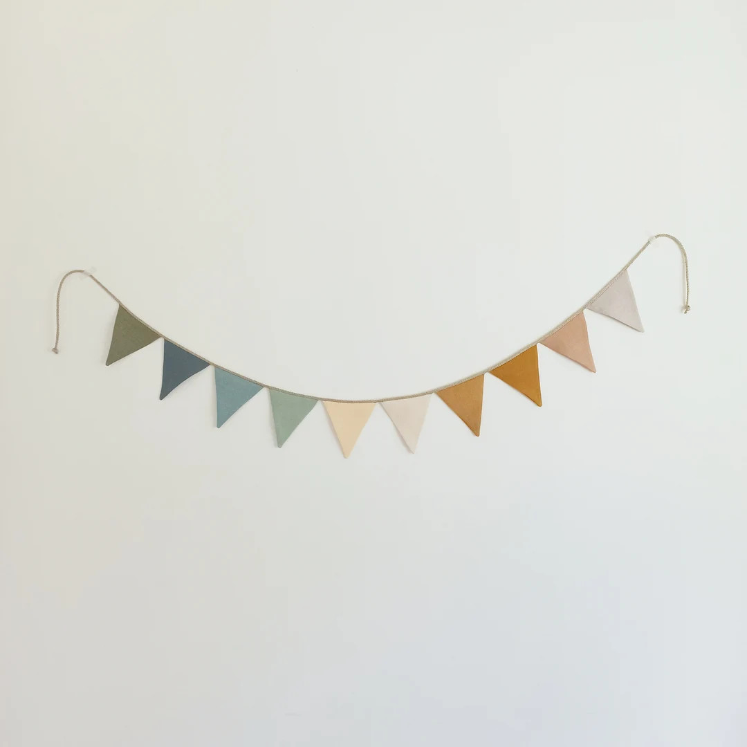 Linen Bunting Garland - Etsy | Etsy (US)