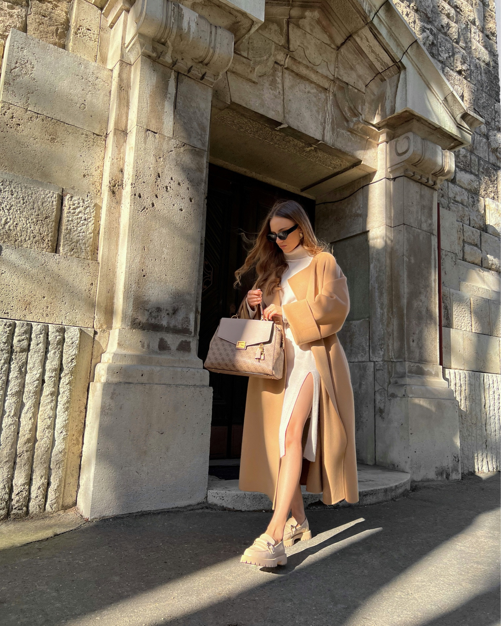 the perfect front slit knit midi dress ✨

bag is Guess Valy
loafers are old Zara

#LTKstyletip #LTKeurope