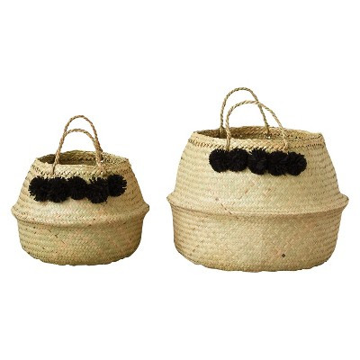 Round Wicker Collapsible Baskets (13.75"& 19") - Set of 2 - 3R Studios | Target