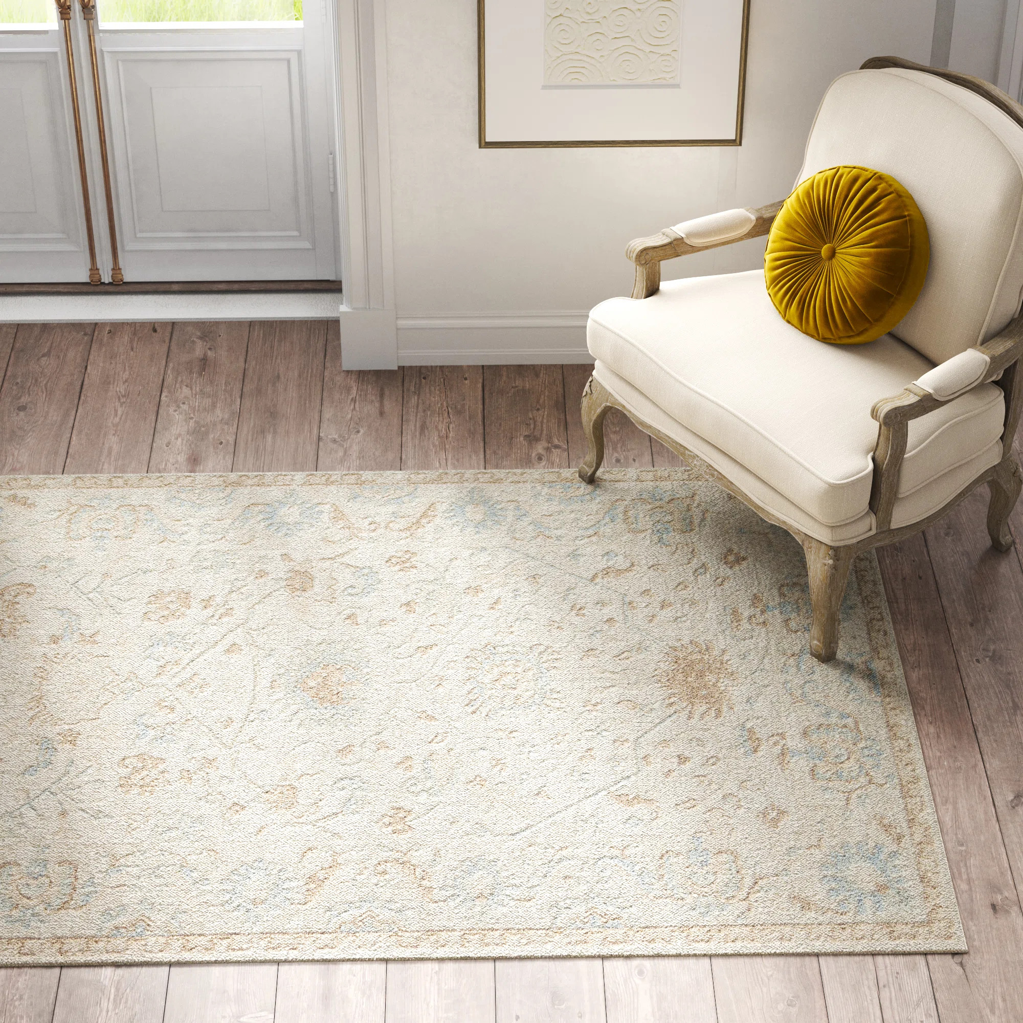 Kelly Clarkson Home Elaina Oriental Beige/Blue Area Rug & Reviews | Wayfair | Wayfair North America