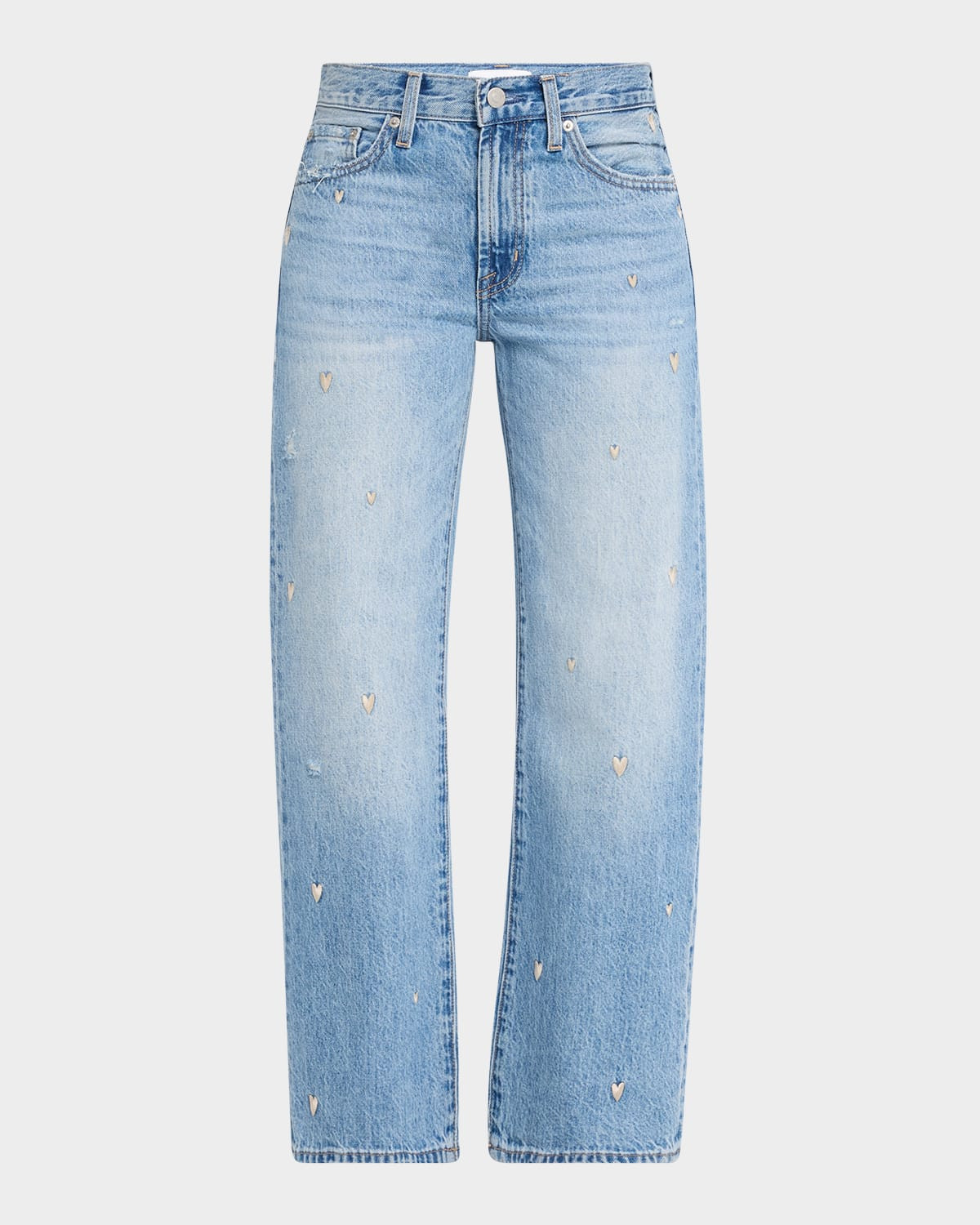 Lexi Mid-Rise Bowed Straight-Leg Jeans | Neiman Marcus