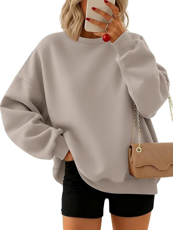 Trendy Queen Sweatshirts for Women Hoodies Oversized Crewneck Tops Sweaters Comfy Fall Winter Out... | Amazon (US)