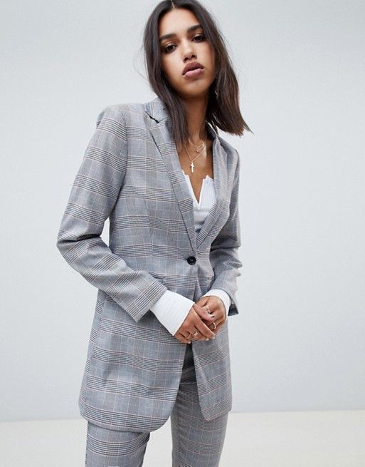 Na-kd – Karierter Blazer in Grau, Kombiteil | ASOS DE