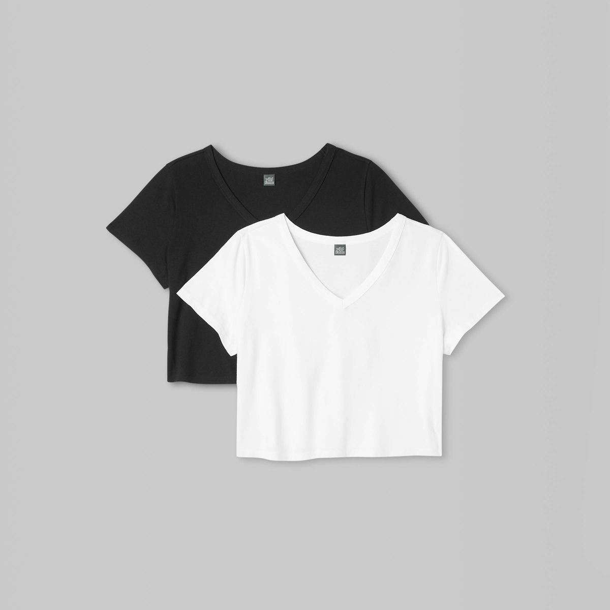 Women's Short Sleeve V-Neck 2pk Bundle T-Shirt - Wild Fable™ White | Target