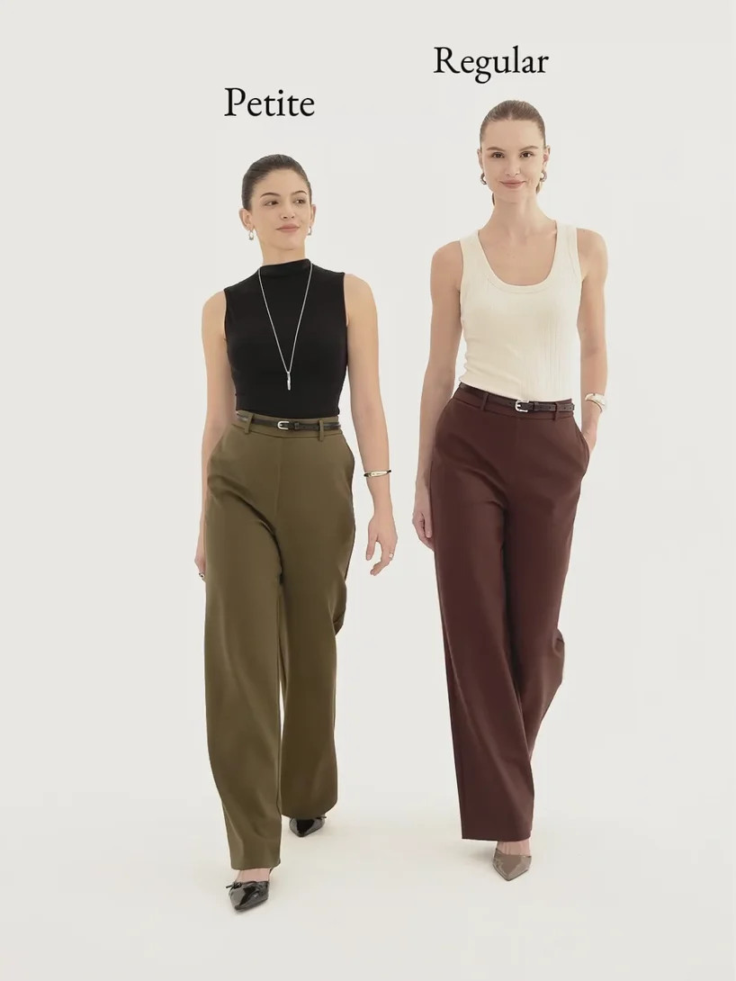 Ponte Mid-Rise Wide-Leg Pants with Pockets | OGLmove