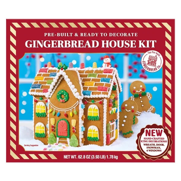 Marketplace Brands Gingerbread House Kit — Pre-built & Ready to Decorate, 62.8 oz | Walmart (US)