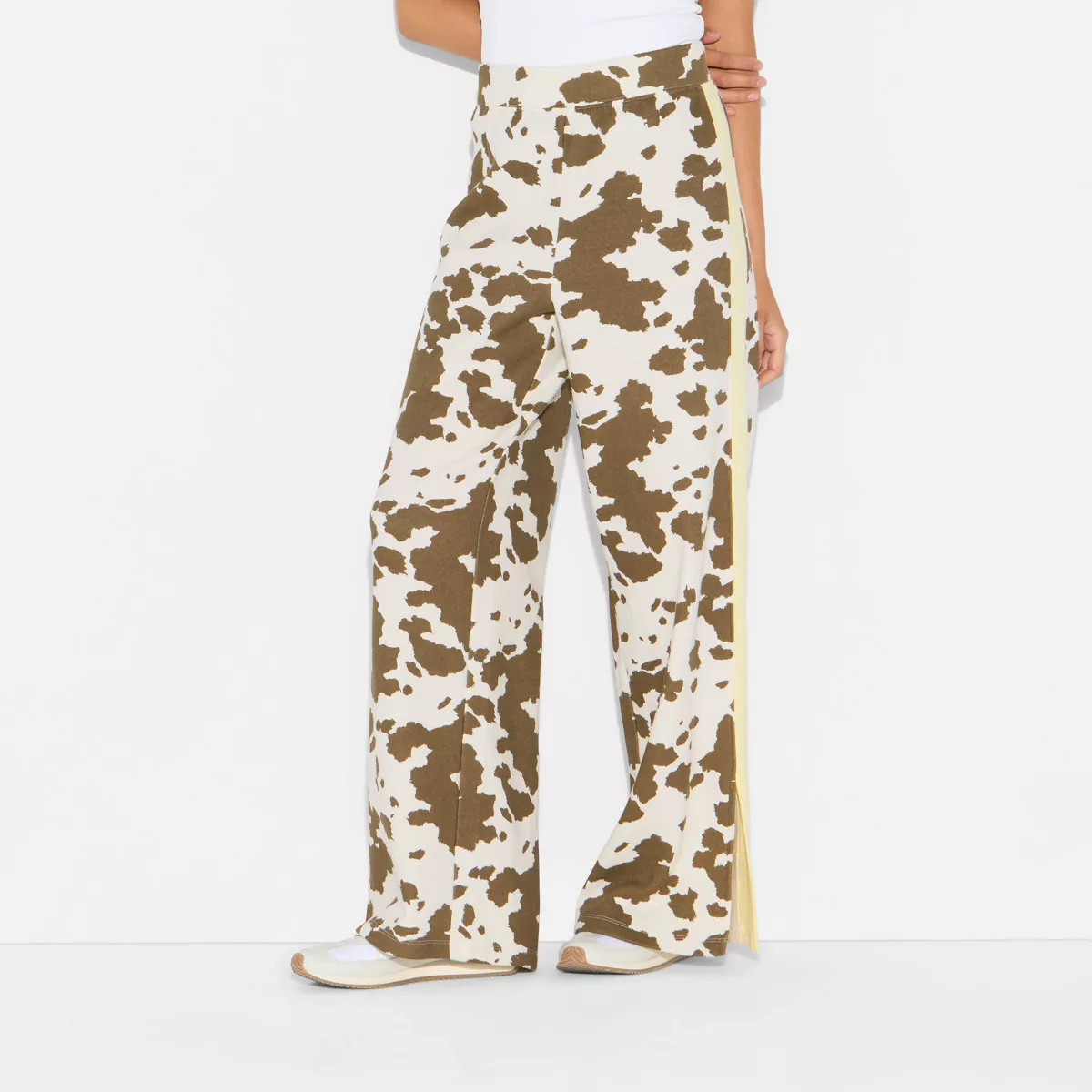 Women's Cow Print Pull-On Graphic Pants - Brown | Target
