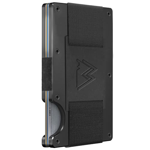 Mountain Voyage Minimalist Wallet for Men - Front Pocket Mens Wallet with Cash Strap - Thin RFID Blocking Mens Metal Wallet - Men's Card Holder Wallet - Slim Wallet for Men - Holds up to 15 Cards | Amazon (US)