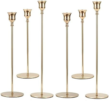 Creatyi 6 PCS Candle Holders Candlestick Holders Decorative Candlestick Holder Taper Candle Holde... | Amazon (US)