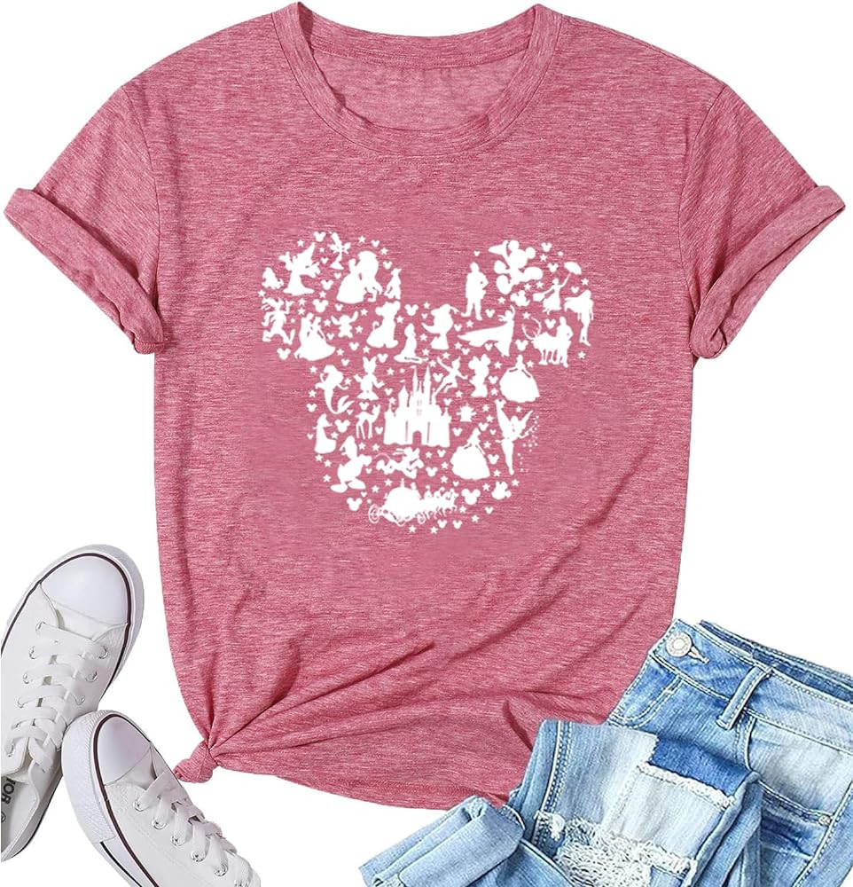 Women Magic Kingdom Castle Shirt Castle Fairy Graphic Tee Women Casual Vacation Holiday Short Sle... | Amazon (US)