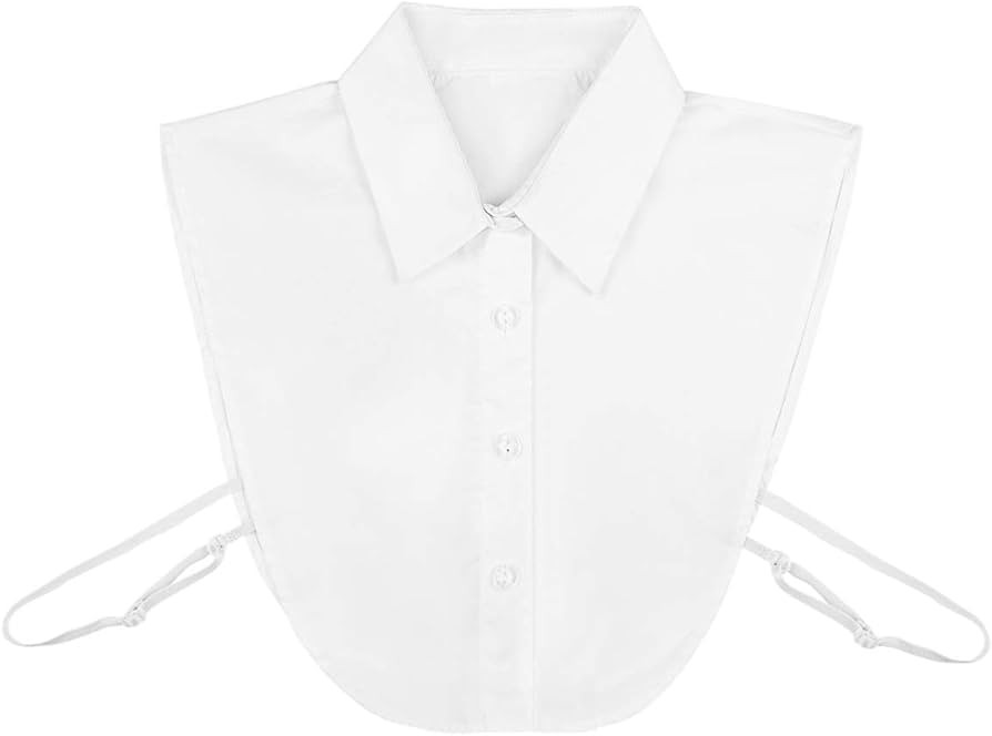 WINOMO Women Half Shirt Blouse Top Detachable Fake Collar White | Amazon (UK)