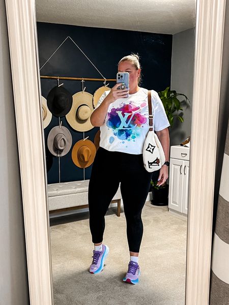 Athleisure but make it cute….  Cropped leggings are so fun to style. I added a fun graphic tee here with my comfortable sneakers and favorite Sherpa plus size approved bum bag. 

Size 18
Size 20 
Plus size approved bag
Athleisure 
Activewear
Cropped leggings 
Graphic tee 
Bum bag
Cross body bag 

#LTKover40 #LTKfitness #LTKplussize