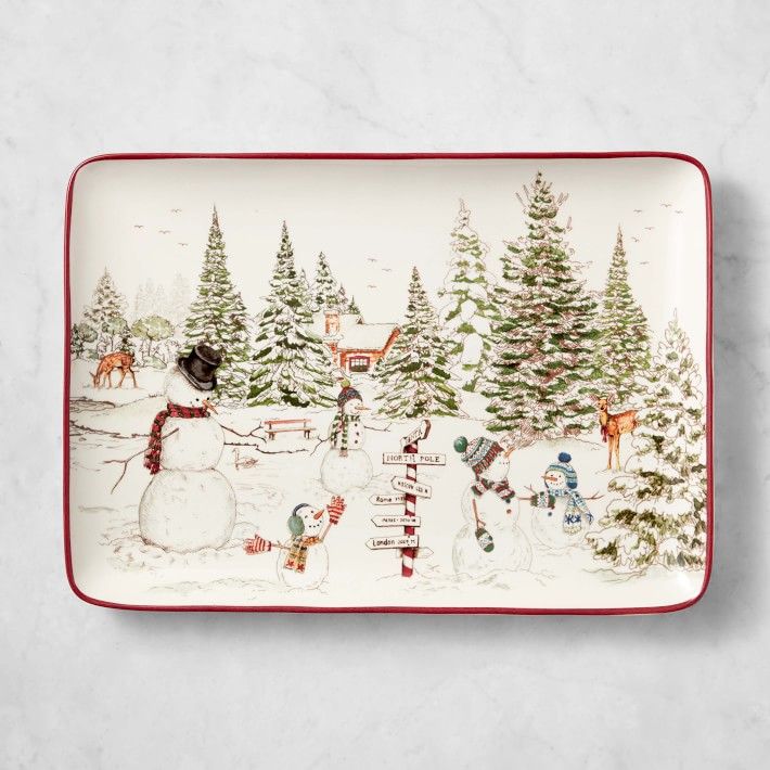 Snowman Rectangular Platter | Williams-Sonoma