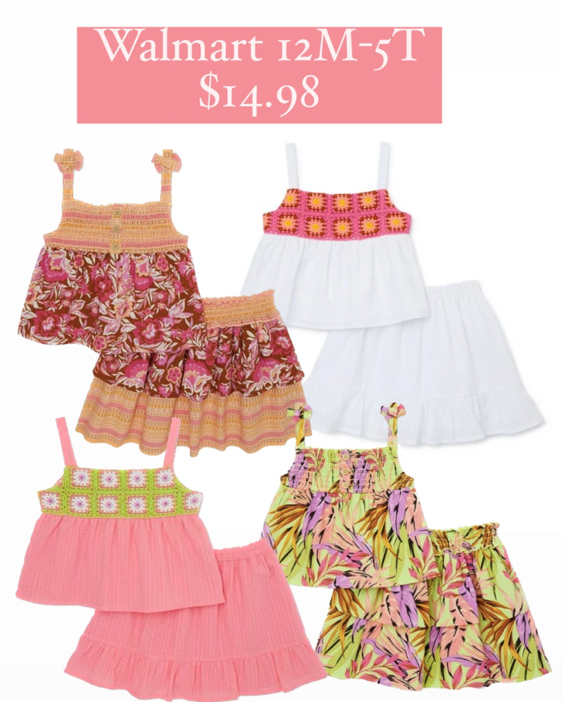 Crochet Walmart sets for girls
Walmart baby
Walmart girls
Girls vacation outfit
Walmart fashion 
Walmart kids
Girls summer sets
Baby summer sets
Vacation outfits for kids 
Sister matching 
Family matching 

#LTKfamily #LTKbaby #LTKkids