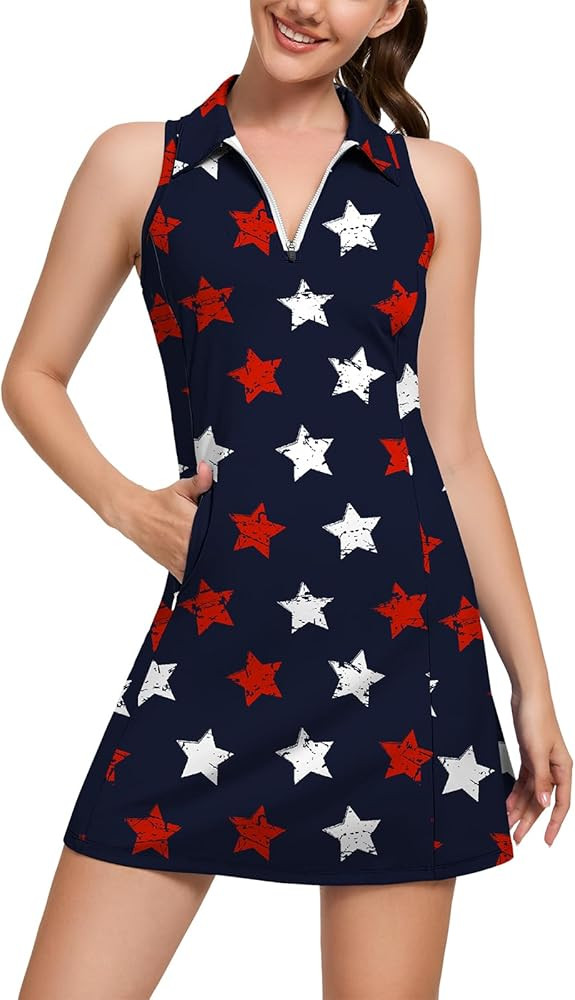 Soneven Sleeveless Tennis Dress for Women Floral Classy Athletic Dress with Shorts and Pockets 1/... | Amazon (US)