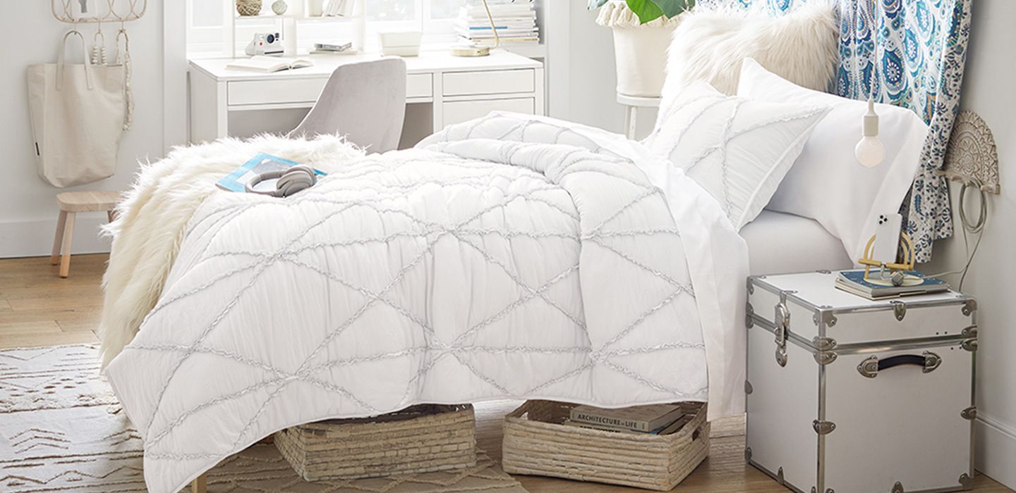 Recycled Microfiber Casual Ruffle Quilt & Sham | Pottery Barn Teen