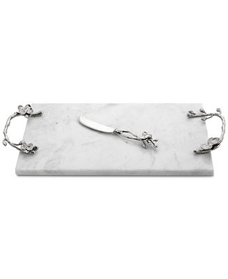 Michael Aram White Orchid Large Marble Cheeseboard With Knife - Macy's | Macy's