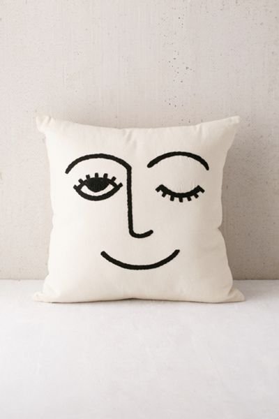Winky Embroidered Pillow | Urban Outfitters (US and RoW)