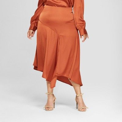 Women's Plus Size Seamed Asymmetric Hem Slip Skirt - Who What Wear™ | Target