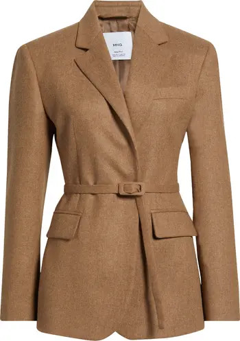 MANGO Helsinki Belted Blazer | Nordstrom | Nordstrom