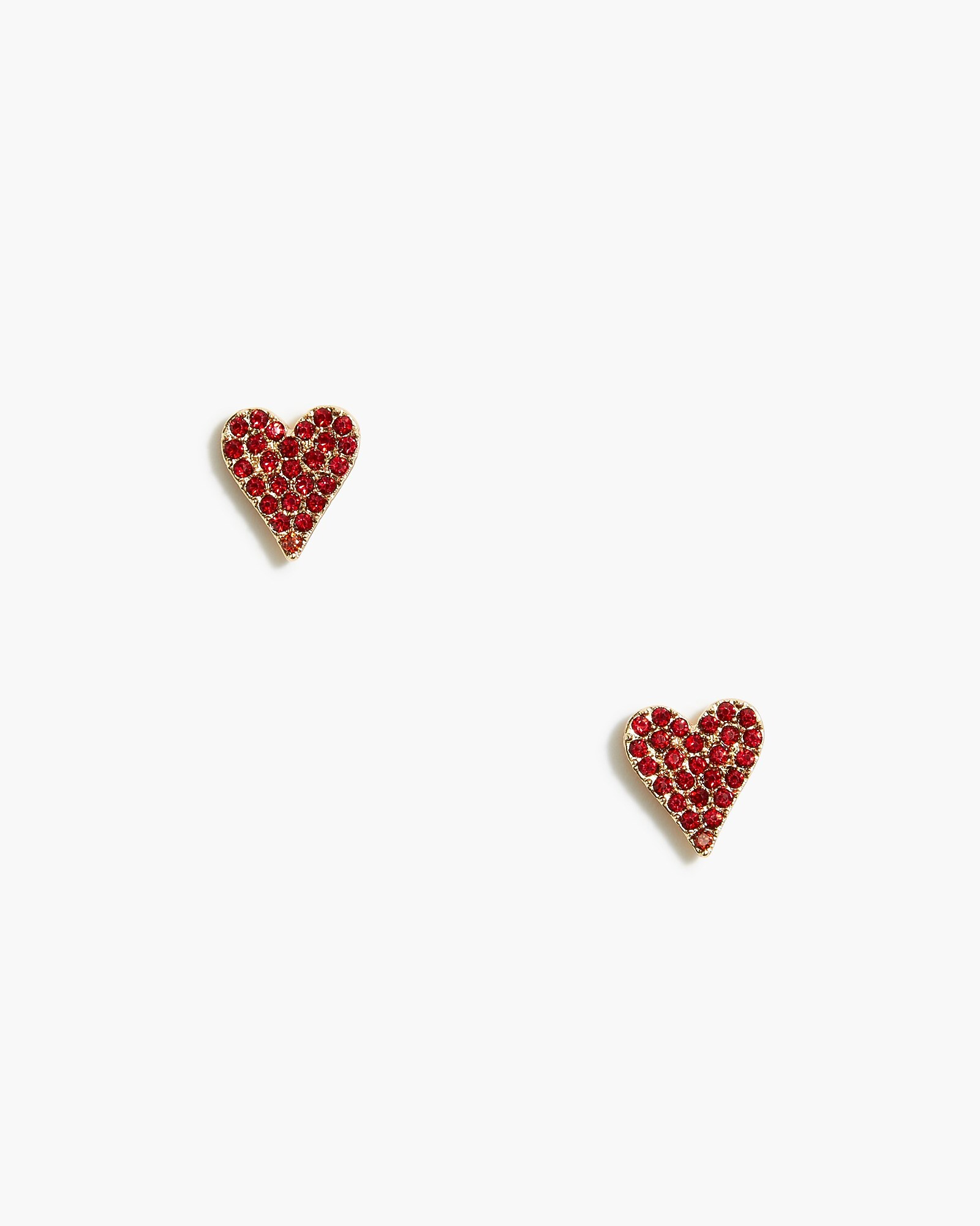 Pavé crystal heart stud earrings | J.Crew Factory