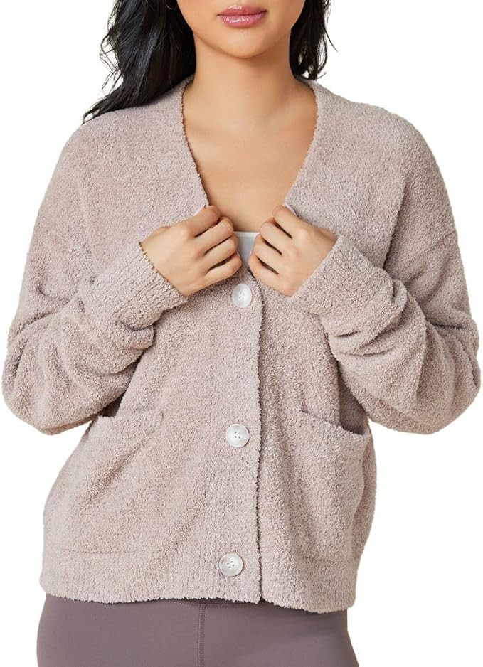 Softies Solid Marshmallow Crop Cardigan | Amazon (US)