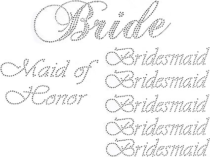 Lot of 7 Rhinestone Wedding Iron on Transfer | Amazon (US)