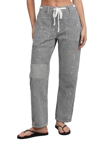 Kedera Women Striped Barrel Jeans Casual Loose Denim Jeans Wide Leg Baggy Pants Mid Waist Boyfriend Jeans Y2k Black | Amazon (US)