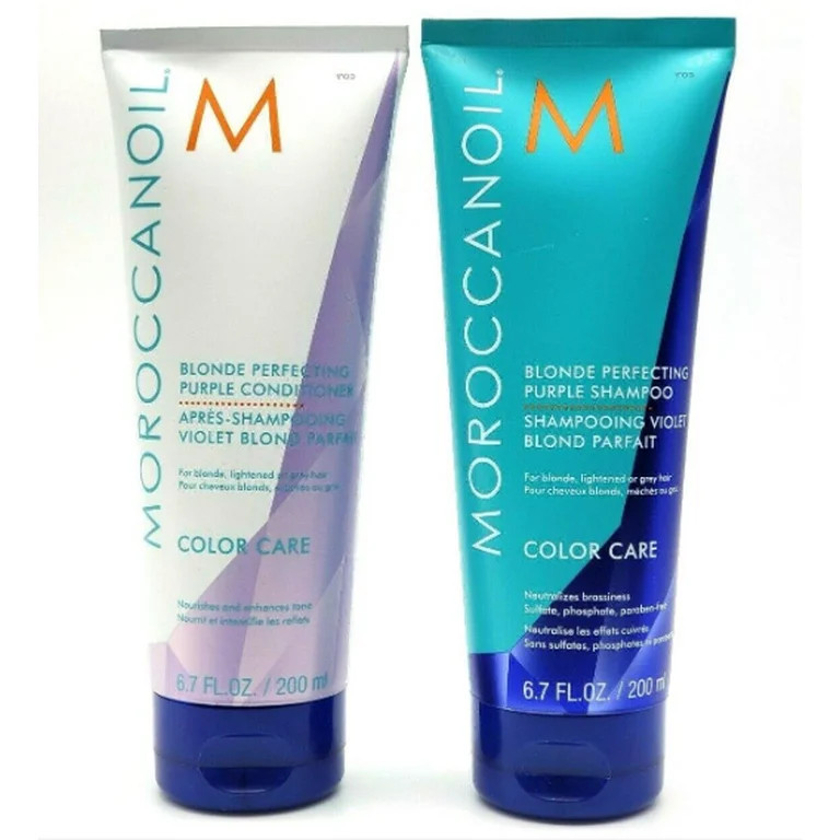 Moroccanoil Blonde Perfecting Purple Shampoo and Conditioner Bundle 6.7 oz each - Walmart.com | Walmart (US)
