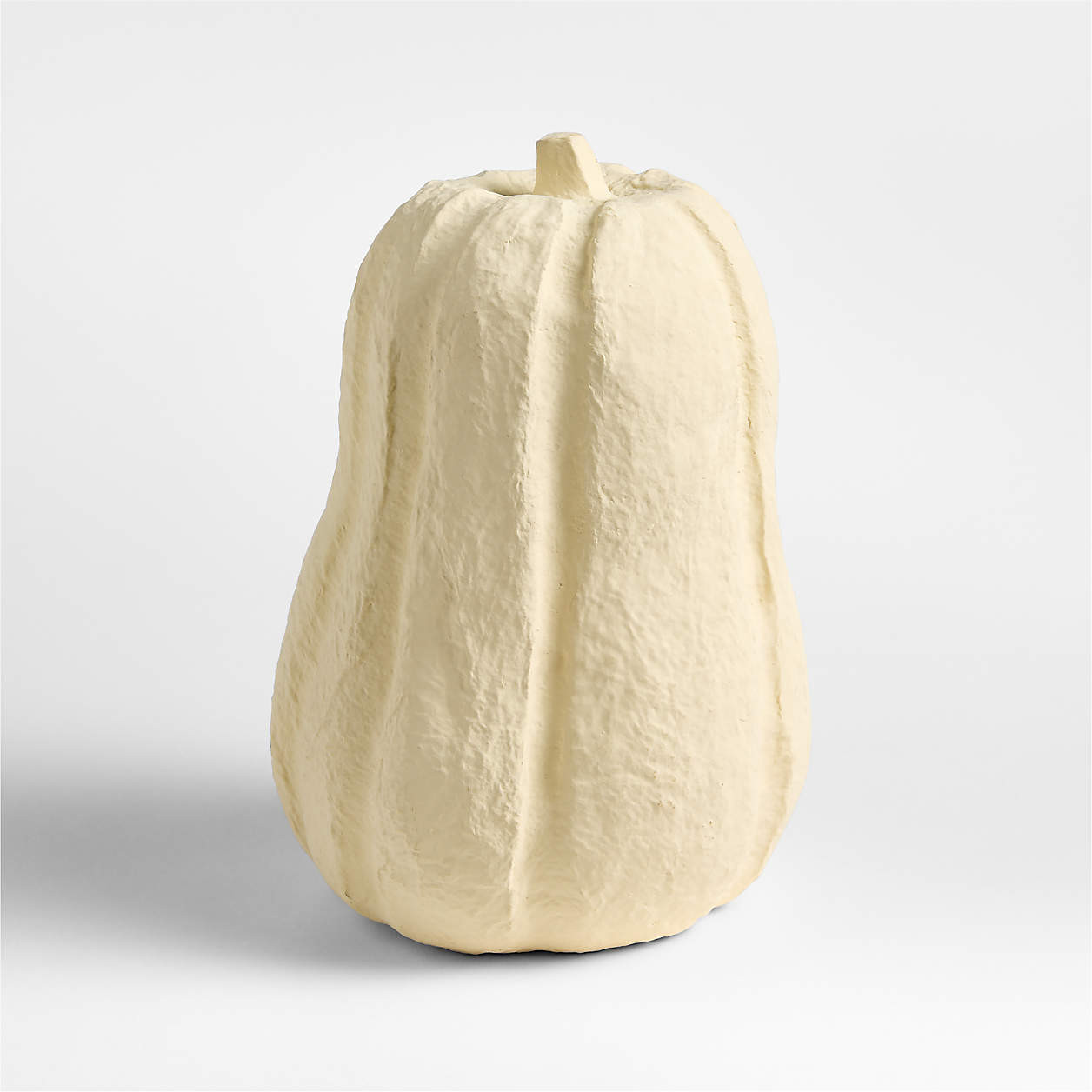 Monroe Small Wide Paper Mache Pumpkin | Crate & Barrel | Crate & Barrel