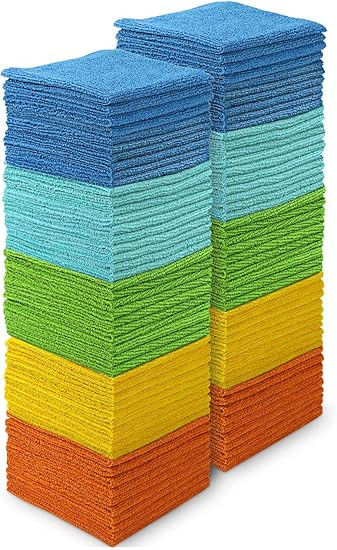 AIDEA Microfiber Cleaning Cloths-100PK, Softer and More Absorbent, Lint-Free, Wash Cloth for Home... | Amazon (US)