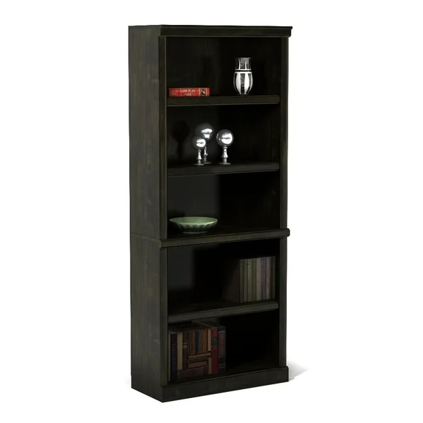 Better Homes & Gardens 71" Ashwood Road 5 Shelf Bookcase, Black - Walmart.com | Walmart (US)